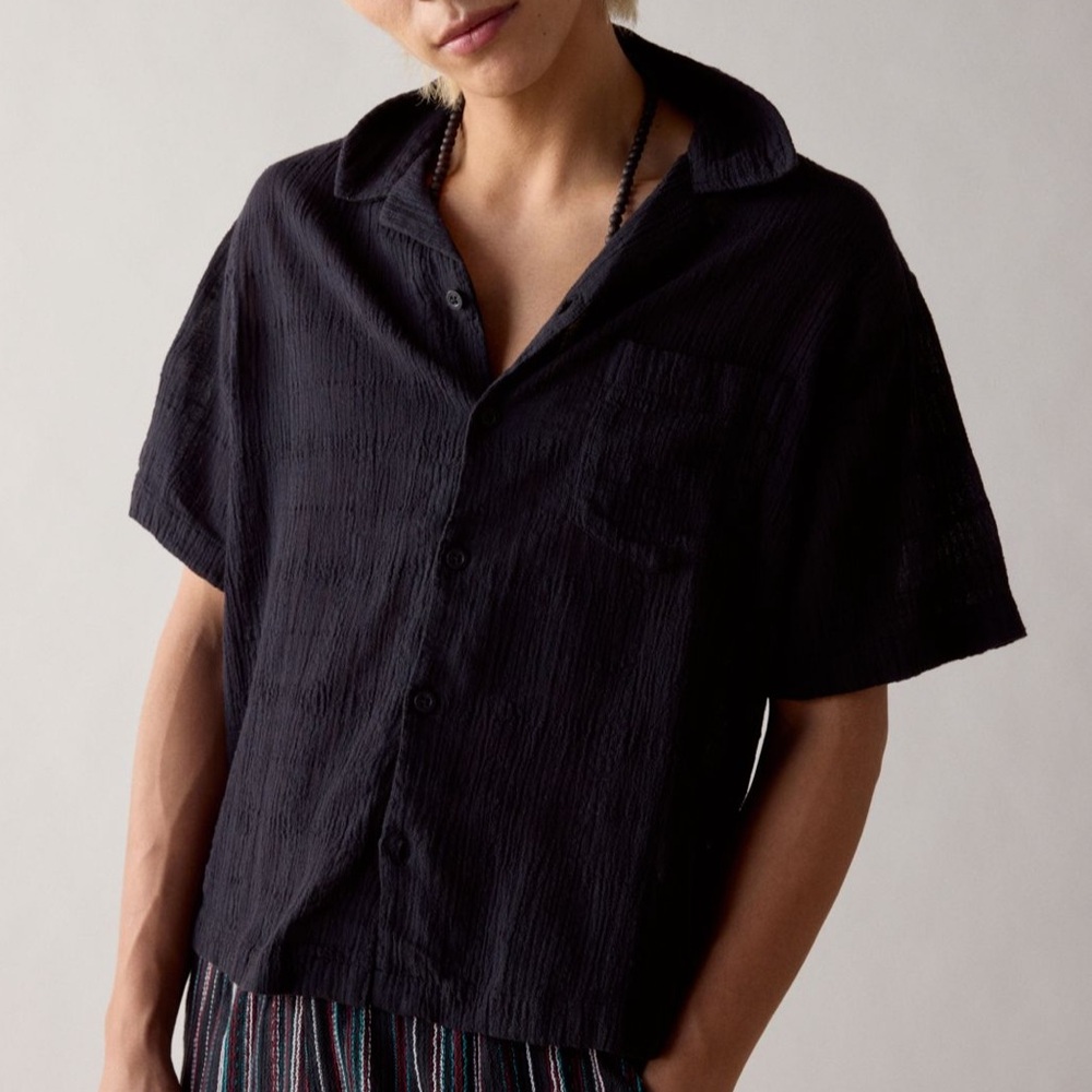 Standard Cloth Liam Textured Gauze Button-Down Shirt
